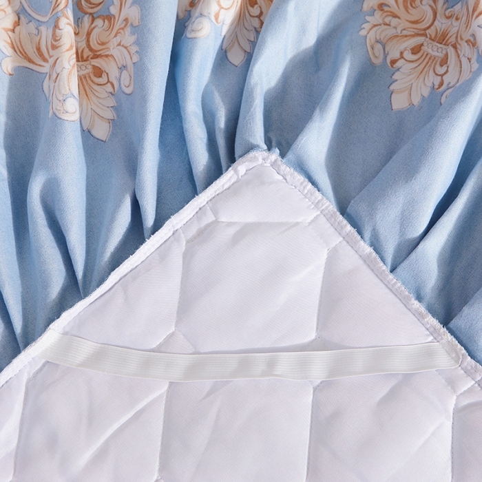 91家纺网 家纺一手货源 找家纺 艾裙海 2020新款斜纹加厚夹棉床裙四件套北欧风情