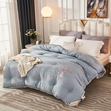 91家纺网 家纺一手货源 找家纺 （总）啊雅家居2025新款肌理纹绣花花边羽丝绒被
