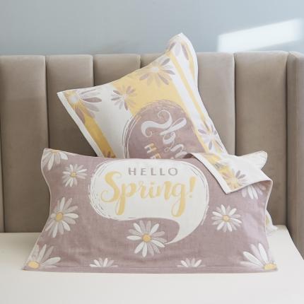 91家纺网 家纺一手货源 找家纺 爱港2023新款专版全棉纱布枕巾柔软吸汗四季枕头巾欧式情侣单人枕巾一对