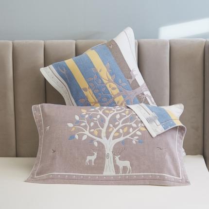 91家纺网 家纺一手货源 找家纺 爱港2023新款专版全棉纱布枕巾柔软吸汗四季枕头巾欧式情侣单人枕巾一对