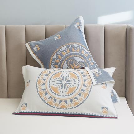 91家纺网 家纺一手货源 找家纺 爱港2023新款专版全棉纱布枕巾柔软吸汗四季枕头巾欧式情侣单人枕巾一对