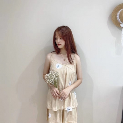 91家纺网 家纺一手货源 找家纺 风向标针织棉印花家居服-吊带