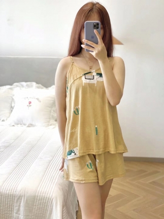 91家纺网 家纺一手货源 找家纺 风向标针织棉印花家居服-吊带