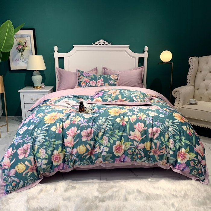 91家纺网 家纺一手货源 找家纺 （总）太古汇 2020新款60支数码印花小边款四件套