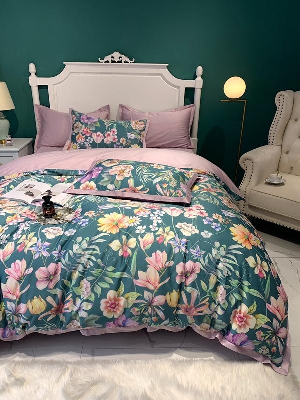 91家纺网 家纺一手货源 找家纺 太古汇 2020新款60支数码印花小边款四件套艾尔莎