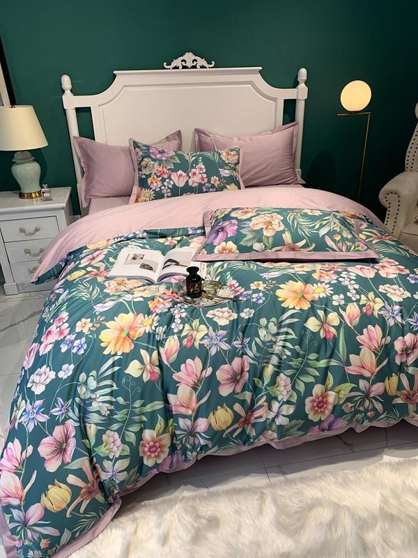 91家纺网 家纺一手货源 找家纺 太古汇 2020新款60支数码印花小边款四件套艾尔莎