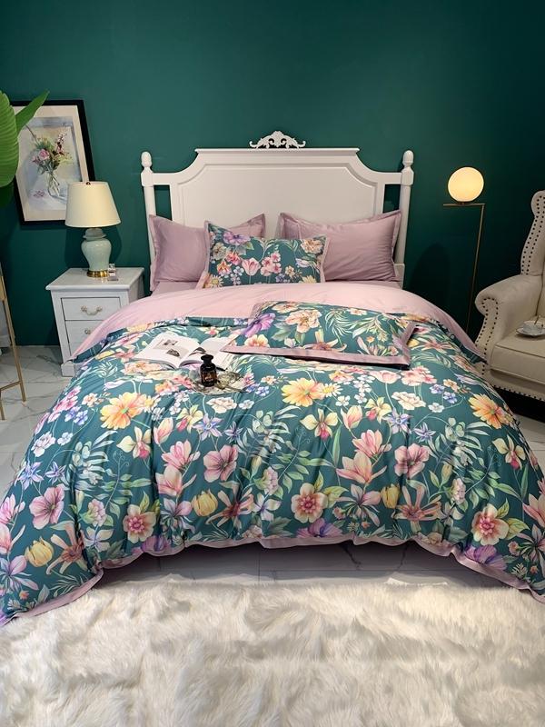 91家纺网 家纺一手货源 找家纺 太古汇 2020新款60支数码印花小边款四件套艾尔莎