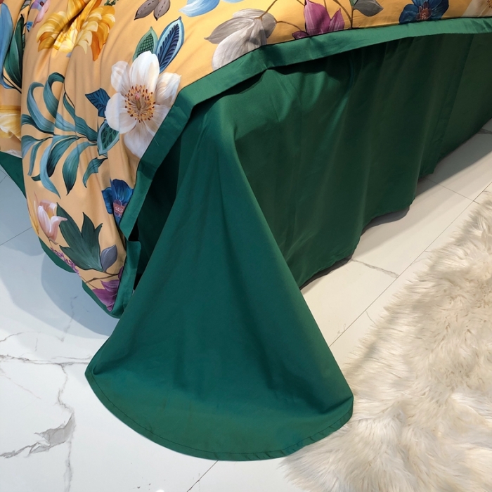 91家纺网 家纺一手货源 找家纺 太古汇 2020新款60支数码印花小边款四件套奥戴尔-黄