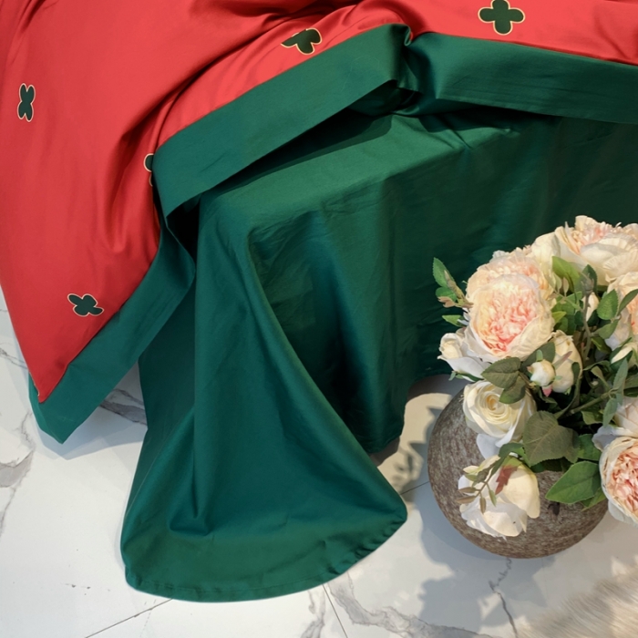 91家纺网 家纺一手货源 找家纺 太古汇 2020新款60支数码印花小边款四件套查尔斯红