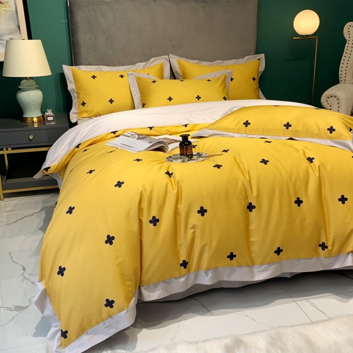 91家纺网 家纺一手货源 找家纺 太古汇 2020新款60支数码印花小边款四件套查尔斯黄