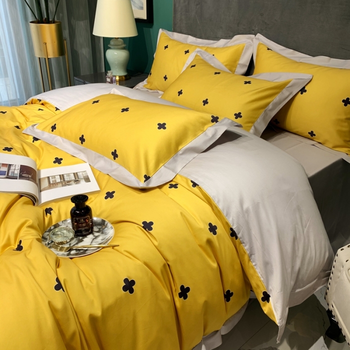 91家纺网 家纺一手货源 找家纺 太古汇 2020新款60支数码印花小边款四件套查尔斯黄