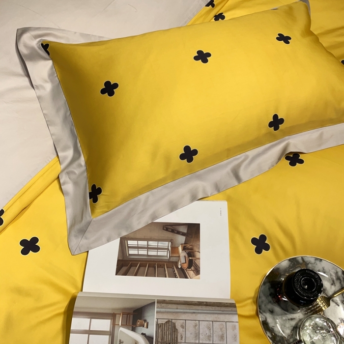 91家纺网 家纺一手货源 找家纺 太古汇 2020新款60支数码印花小边款四件套查尔斯黄