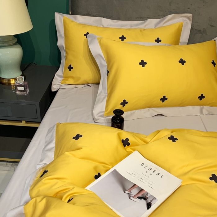 91家纺网 家纺一手货源 找家纺 太古汇 2020新款60支数码印花小边款四件套查尔斯黄