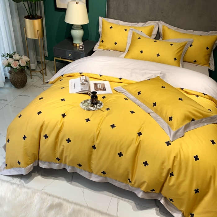 91家纺网 家纺一手货源 找家纺 太古汇 2020新款60支数码印花小边款四件套查尔斯黄