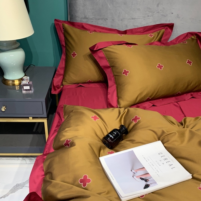 91家纺网 家纺一手货源 找家纺 太古汇 2020新款60支数码印花小边款四件套查尔斯卡其