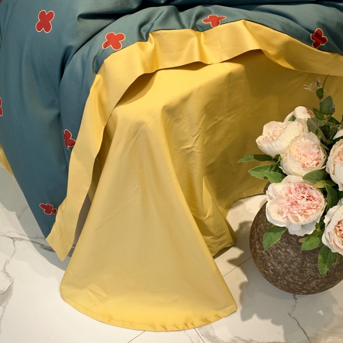 91家纺网 家纺一手货源 找家纺 太古汇 2020新款60支数码印花小边款四件套查尔斯蓝