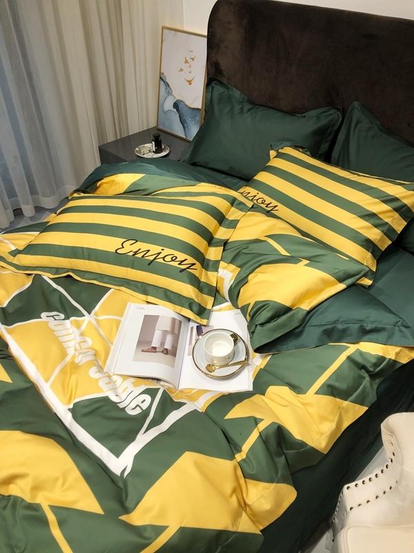 91家纺网 家纺一手货源 找家纺 太古汇 2020新款60支数码印花小边款四件套丹尼斯-绿