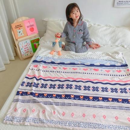 91家纺网 家纺一手货源 找家纺 星期八 2020新款A类针织棉豆豆毯 爱心小鸭