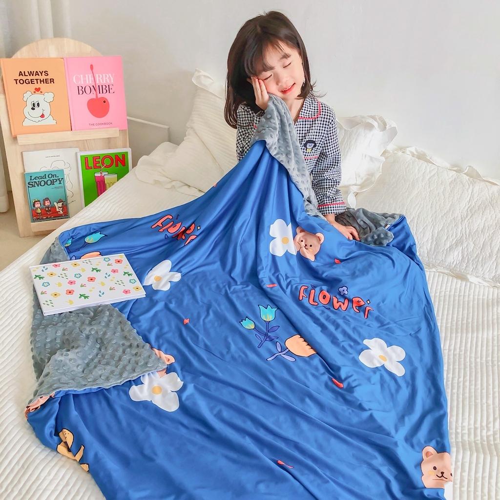 91家纺网 家纺一手货源 找家纺 星期八 2020新款A类针织棉豆豆毯 乖乖熊