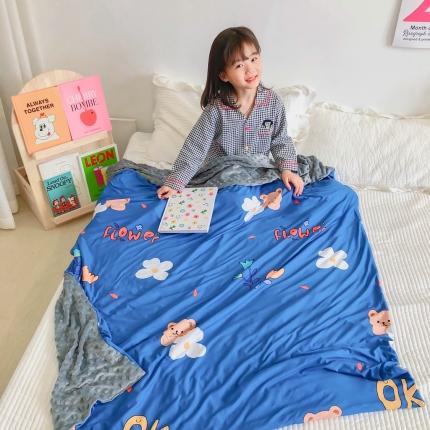 星期八 2020新款A类针织棉豆豆毯 乖乖熊