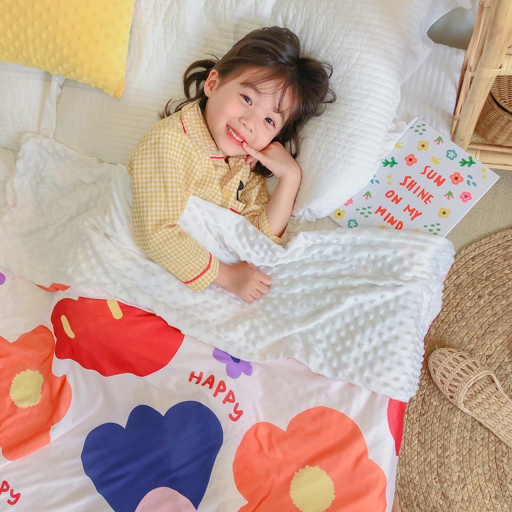 91家纺网 家纺一手货源 找家纺 星期八 2020新款A类针织棉豆豆毯 花儿朵朵