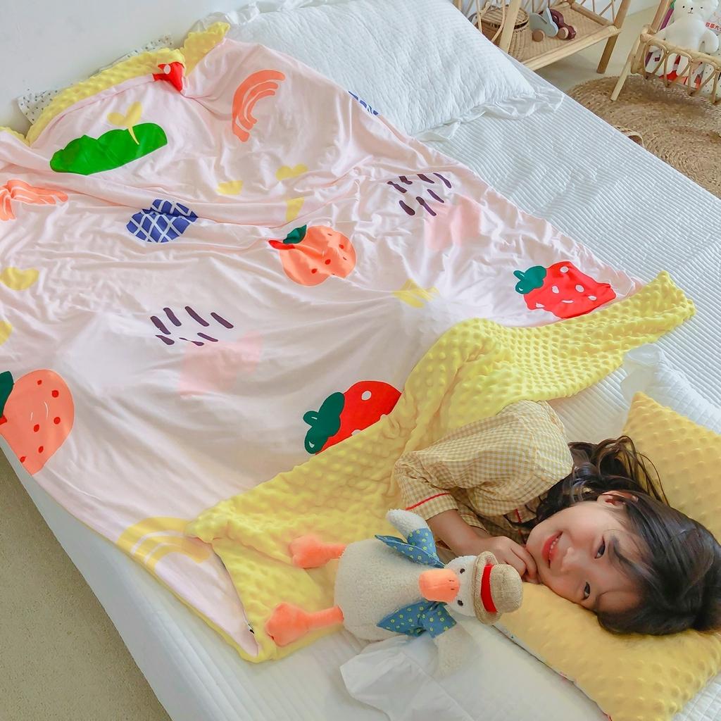 91家纺网 家纺一手货源 找家纺 星期八 2020新款A类针织棉豆豆毯 可爱水果