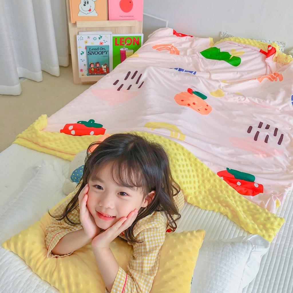 91家纺网 家纺一手货源 找家纺 星期八 2020新款A类针织棉豆豆毯 可爱水果