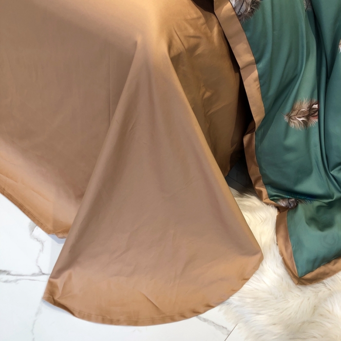 91家纺网 家纺一手货源 找家纺 太古汇 2020新款60支数码印花小边款四件套亚米森-青绿