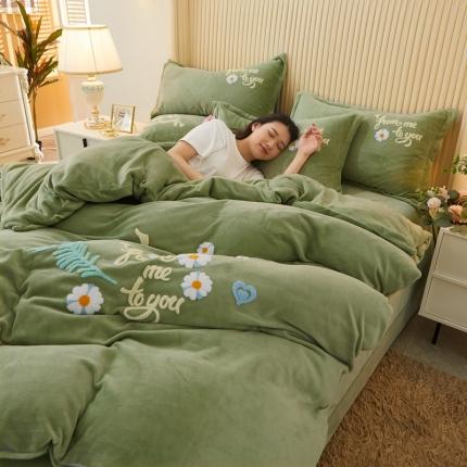 91家纺网 家纺一手货源 找家纺 （总）恋佳 2020新款牛奶绒毛巾绣四件套