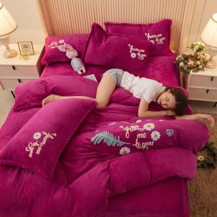 91家纺网 家纺一手货源 找家纺 （总）恋佳 2020新款牛奶绒毛巾绣四件套