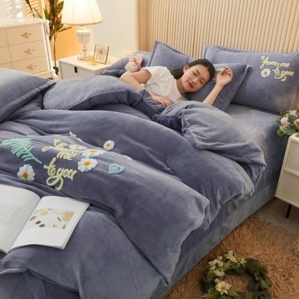 91家纺网 家纺一手货源 找家纺 （总）恋佳 2020新款牛奶绒毛巾绣四件套