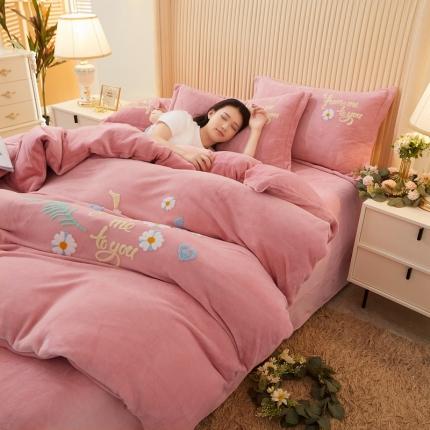 91家纺网 家纺一手货源 找家纺 （总）恋佳 2020新款牛奶绒毛巾绣四件套