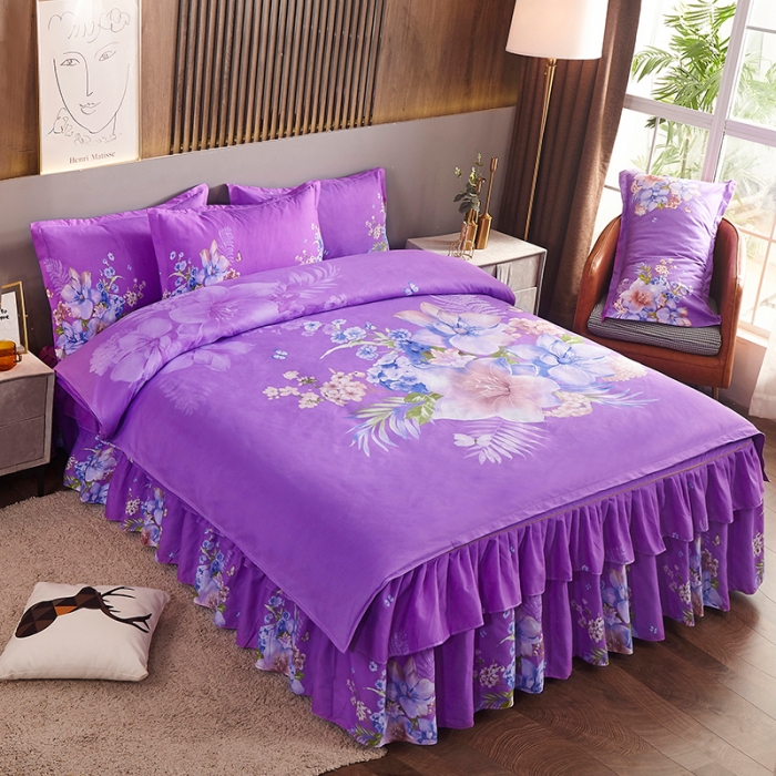 91家纺网 家纺一手货源 找家纺 梦柏 2020秋冬新品大版四件套 朵韵