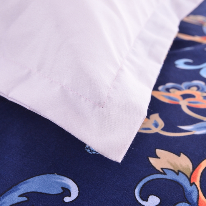 91家纺网 家纺一手货源 找家纺 梦柏 2020新款加厚磨毛四件套大版 北海风（蓝）