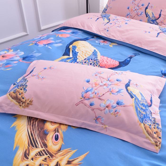 91家纺网 家纺一手货源 找家纺 梦柏 2020新款加厚磨毛四件套大版 比翼双飞（床裙款）