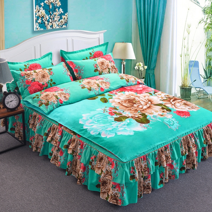 91家纺网 家纺一手货源 找家纺 梦柏 2020新款加厚磨毛四件套大版 国色天香