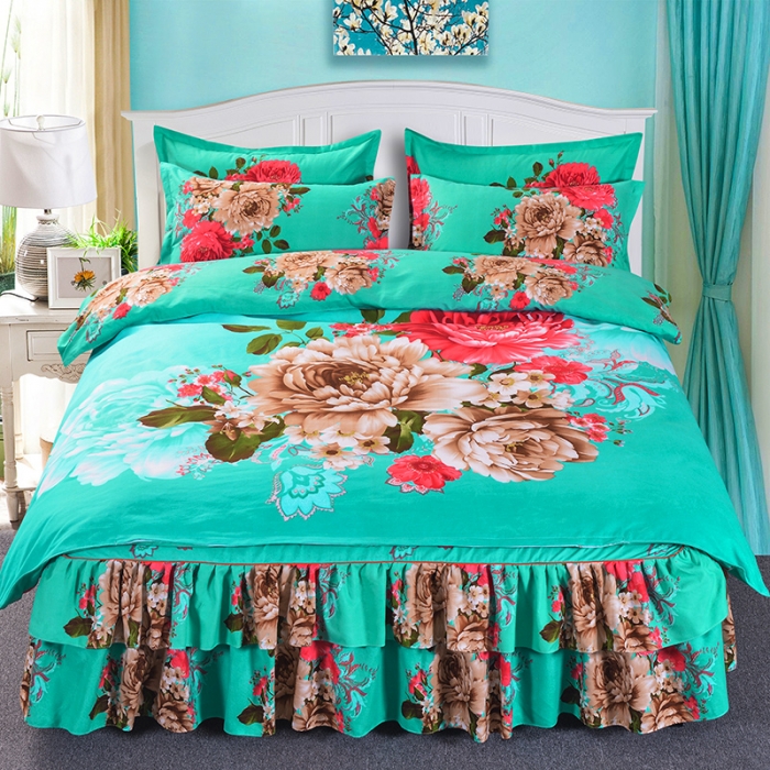 91家纺网 家纺一手货源 找家纺 梦柏 2020新款加厚磨毛四件套大版 国色天香