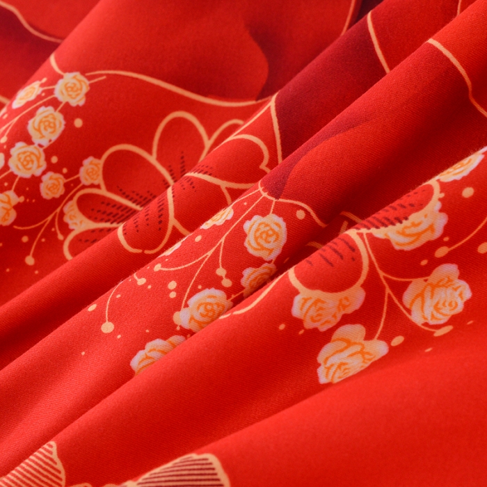 91家纺网 家纺一手货源 找家纺 梦柏 2020新款加厚磨毛四件套大版 红妆