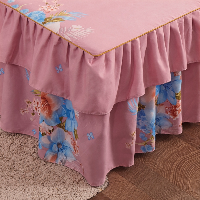 91家纺网 家纺一手货源 找家纺 梦柏 2020新款加厚磨毛四件套大版 花季