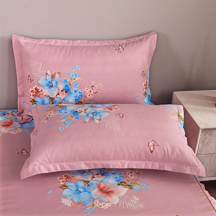 91家纺网 家纺一手货源 找家纺 梦柏 2020新款加厚磨毛四件套大版 花季