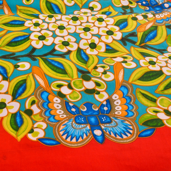 91家纺网 家纺一手货源 找家纺 梦柏 2020新款加厚磨毛四件套大版 花间意红