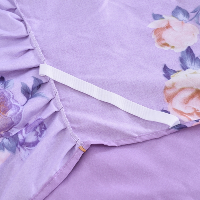 91家纺网 家纺一手货源 找家纺 梦柏 2020新款加厚磨毛四件套大版 花香四溢（床裙款）