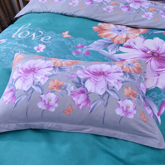 91家纺网 家纺一手货源 找家纺 梦柏 2020新款加厚磨毛四件套大版 花韵纷飞