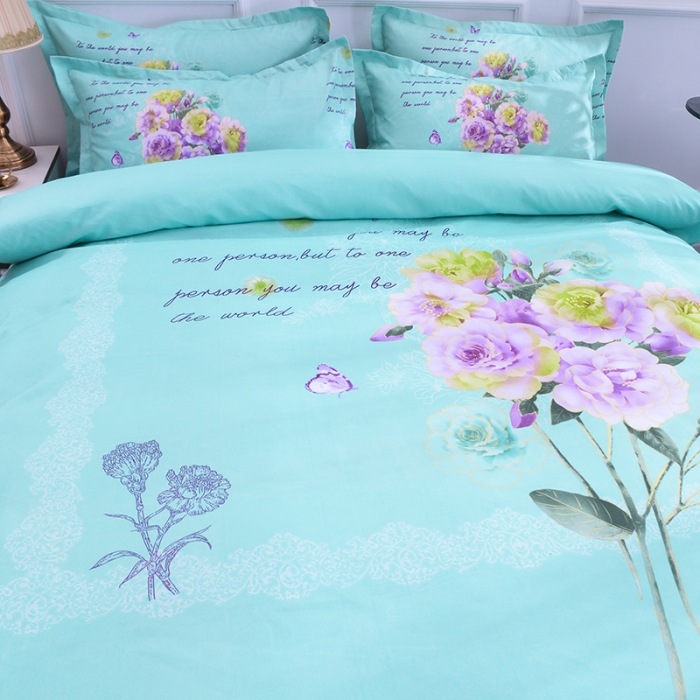 91家纺网 家纺一手货源 找家纺 梦柏 2020新款加厚磨毛四件套大版 玫瑰花香（床裙款）