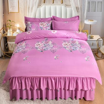 91家纺网 家纺一手货源 找家纺 梦柏 2020新款加厚磨毛四件套大版 陌上花开