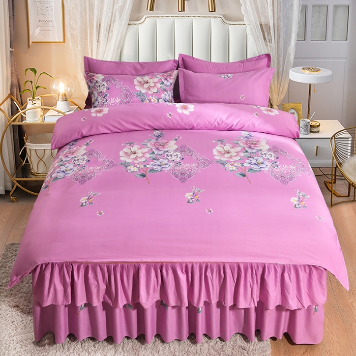 91家纺网 家纺一手货源 找家纺 梦柏 2020新款加厚磨毛四件套大版 陌上花开