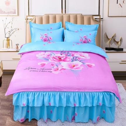 91家纺网 家纺一手货源 找家纺 梦柏 2020新款加厚磨毛四件套大版 宁静花开