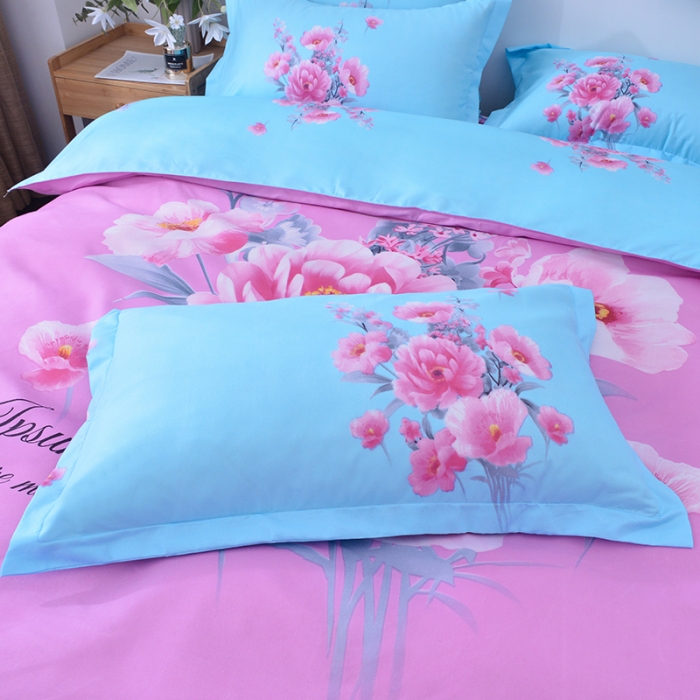 91家纺网 家纺一手货源 找家纺 梦柏 2020新款加厚磨毛四件套大版 宁静花开