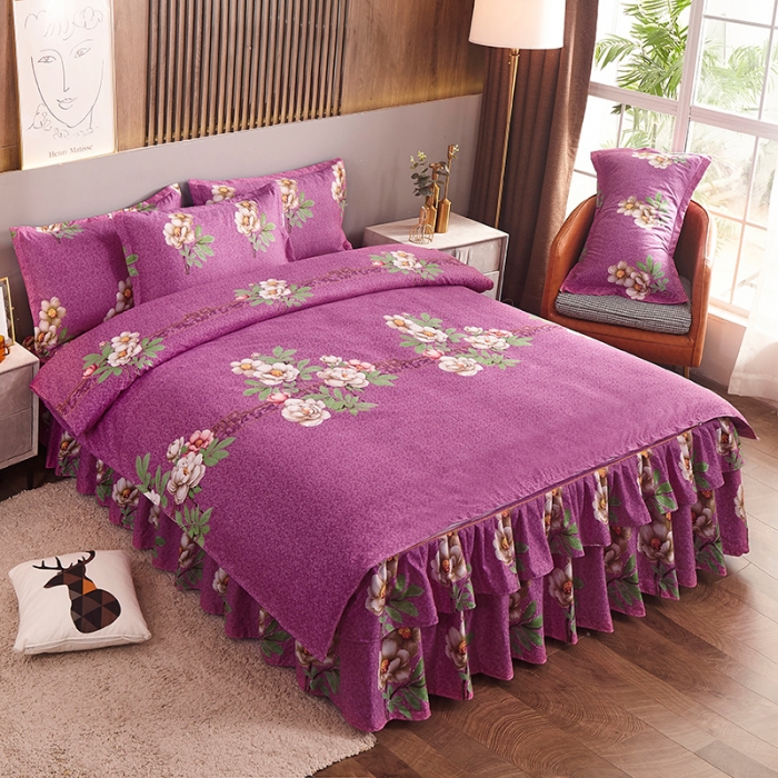 91家纺网 家纺一手货源 找家纺 梦柏 2020新款加厚磨毛四件套大版 飘香