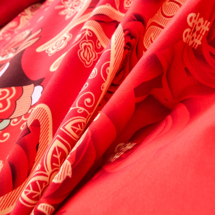 91家纺网 家纺一手货源 找家纺 梦柏 2020新款加厚磨毛四件套大版 喜结良缘（床裙款）